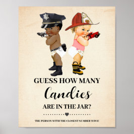 Poster Quantos Doces Jogo de Chuvinha de Bebê Recruta Beb