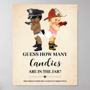 Poster Quantos Doces Jogo de Chuvinha de Bebê Recruta Beb