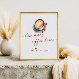 Poster Quantos Grãos de Café Jogo de Chá de Noiva