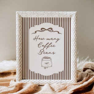 Poster Quantos grãos de café no jar Brown Stripes
