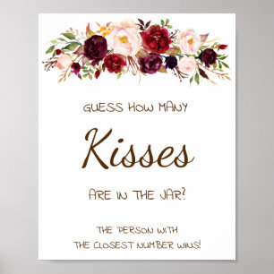 Poster Quantos Kisses Sinais de Jogo de Chá de panela Mar