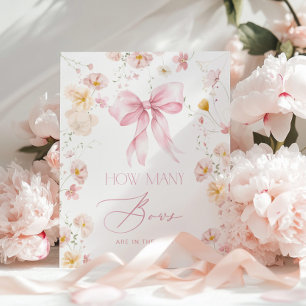 Poster Quantos Laços Rosa cor de blush baby shower floral