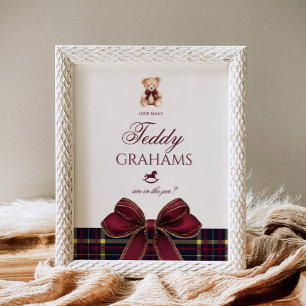Poster Quantos teddy grahams Teddy Bear Red Bow