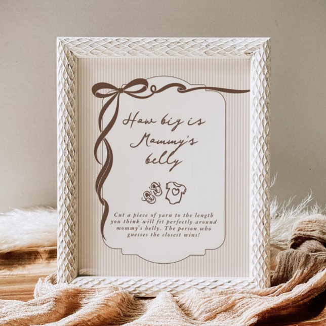 Poster Quão grande é a barriga da mamãe Cafe Bebe chá de  (Criador carregado)