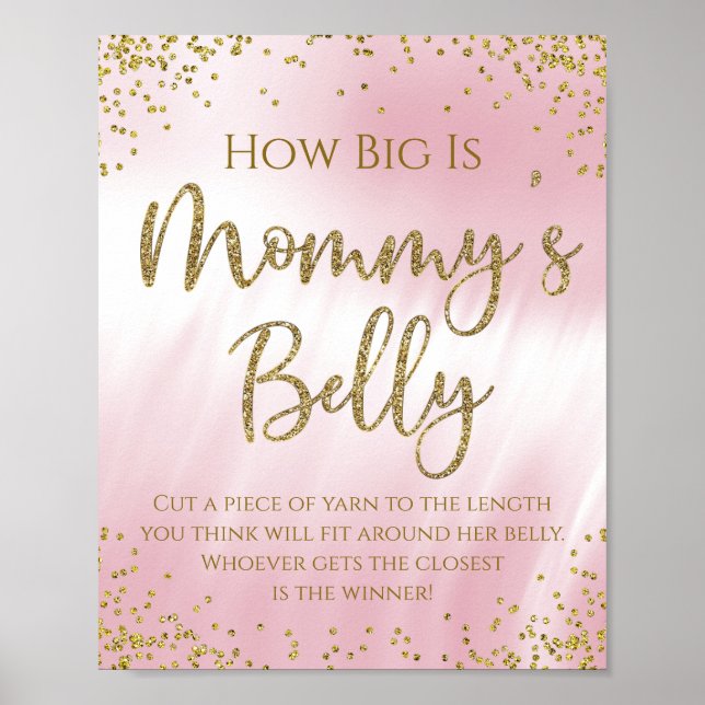 Poster Quão Grande é a Barriga da Mamãe Jogo para Chá de  (Frente)