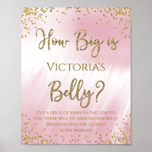Poster Quão Grande é a Barriga da Mamãe Jogo para Chá de 