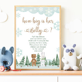 Poster Quão Grande é o Cartaz Florestal de Floco de Neve