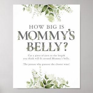 Poster Quão Grande Está a Barriga da Mamãe Festa de Bebê