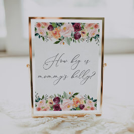 Poster Quão grande está a barriga da mamãe? Placa para o 