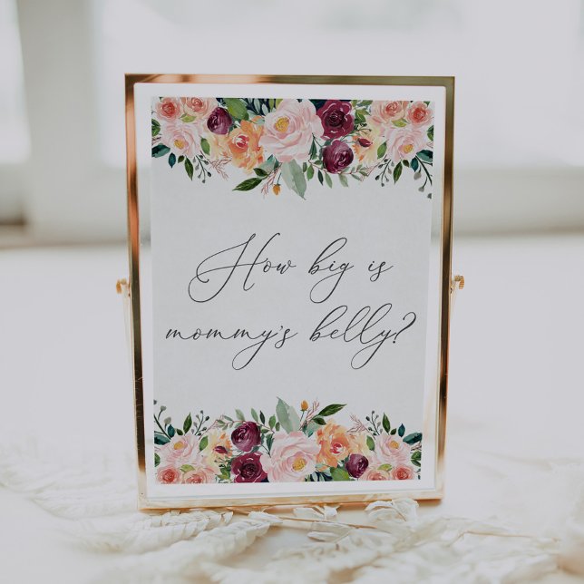 Poster Quão grande está a barriga da mamãe? Placa para o  (Criador carregado)