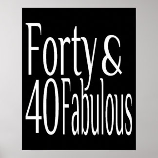 Poster Quarenta e fabulosa aniversário de 40 anos