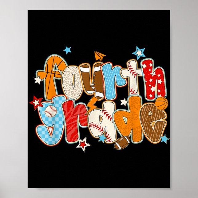 Poster Quarto Ano De Volta À Escola De Baseball Fo (Frente)