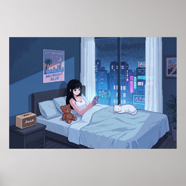 Poster Quarto Chuvoso Noturno (Frente)