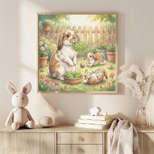 Poster Quarto da Mamãe Coelha e Bebês