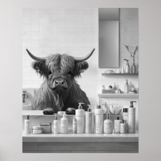 Poster Quarto de Banho de Produtos de Bela Saúde e Vaca S