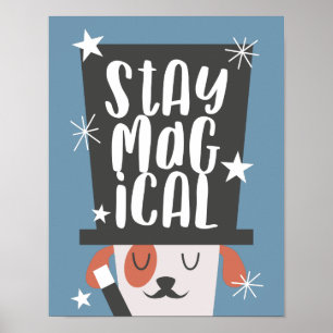 Poster Quarto de Bebê Citação Mágica Cachorro Fofo