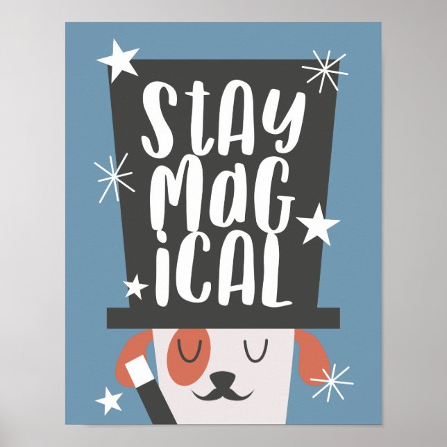 Poster Quarto de Bebê Citação Mágica Cachorro Fofo (Frente)