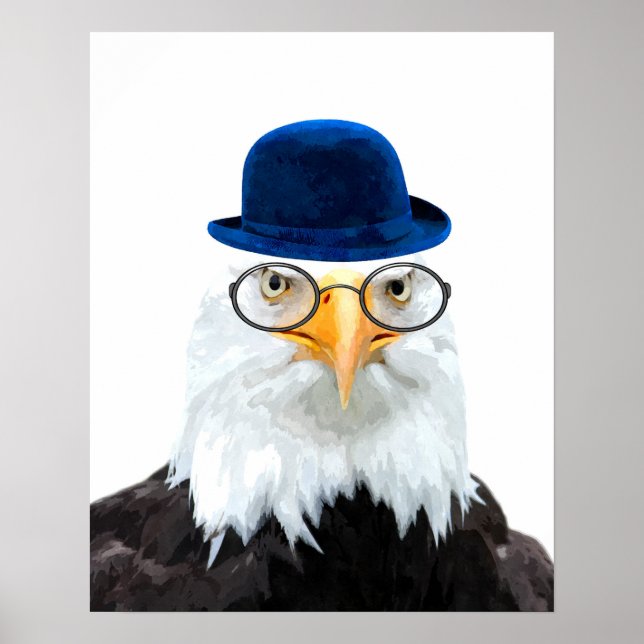 Pôster Quarto de bebê infantil de animais águia fofo e en (Frente)