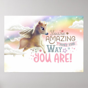 Poster Quarto de Criança Pequena Magico Unicórnio Fofo