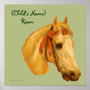 Poster Quarto de Crianças Cabeça de Cavalo Vintage Person
