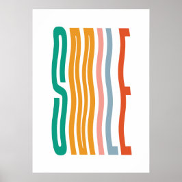 Poster Quarto de crianças com frase de sorriso colorida