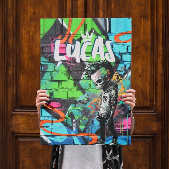 Pôster Quarto de Decoração com Grafite de Zumbi Monograma (Criador carregado)