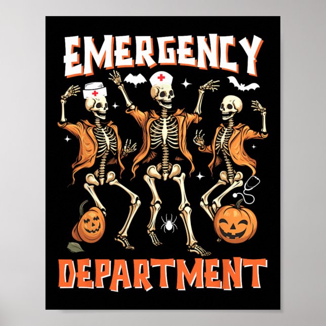 Poster Quarto de Halloween Enfermeira Departamento de Eme (Frente)