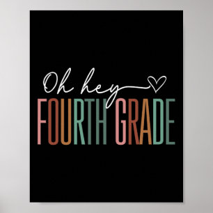 Poster Quarto Grau Oh Ei Retro De Volta À Escola 4º Grau