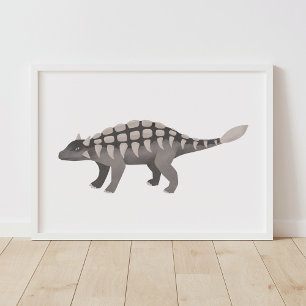 Poster Quarto Infantil de Dinossauro Ankylosaurus