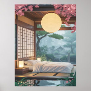 Poster Quarto Japonês Zen Parede Minimalista Sala Tatami