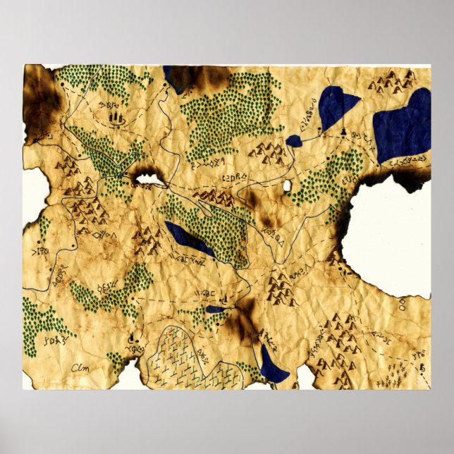 Pôster Quarto Mapa do Reino Esquecido (Frente)