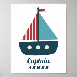 Poster Quarto Náutico Personalizado para Meninos