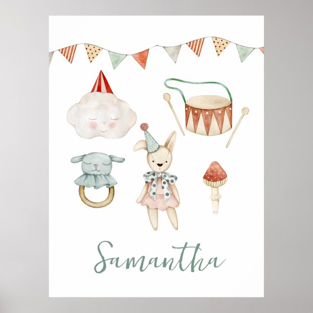 Poster Quarto Personalizado De Brinquedos De Cogumelos Wo (Frente)