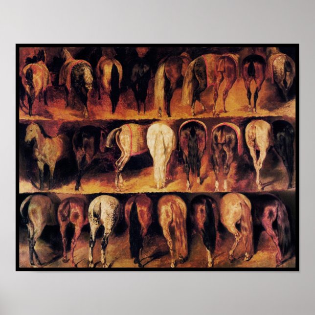 Pôster Quarto traseiro dos cavalos (Frente)