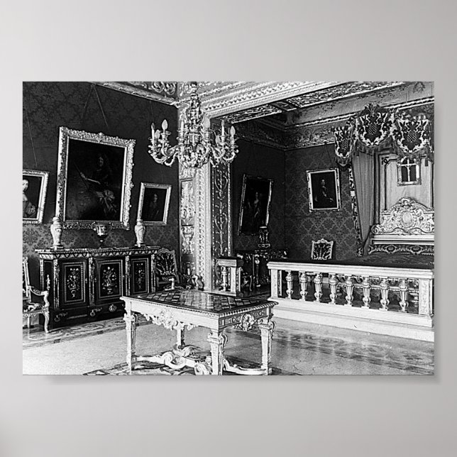 Poster Quarto York do palácio do Príncipe Mônaco Vintage (Frente)