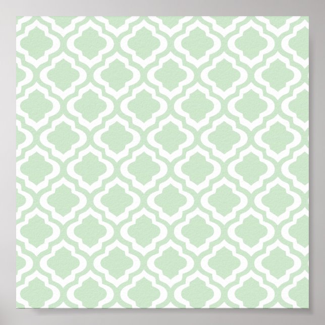 Pôster Quatrefoil Clover do Mint Green (Frente)