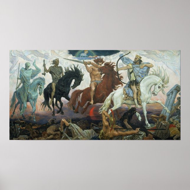 Poster Quatro Cavalos da Pintura do Apocalipse 1887 por (Frente)