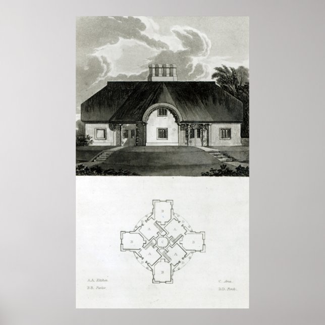 Pôster Quatro Cottages, 1818 (Frente)