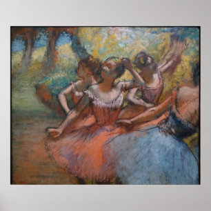 Poster Quatro Dançarinos Balés em Palco em Degas