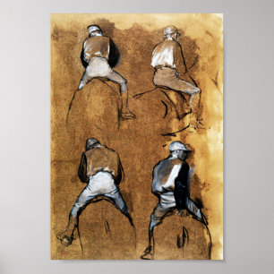 Poster Quatro Estudos de um Jóquei, Edgar Degas