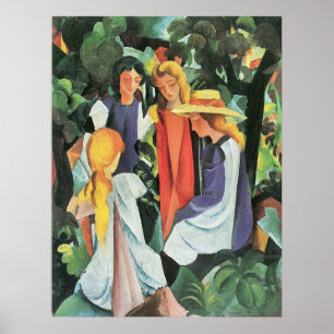 Poster Quatro garotas em August Macke