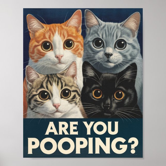 Poster Quatro Gatos & uma Pergunta: Você Está Defecando?  (Frente)