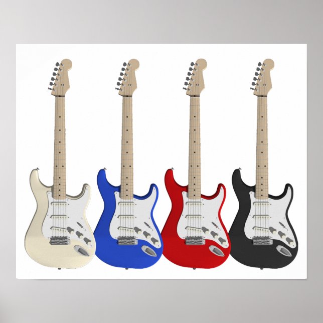 Poster Quatro, guitarras elétricas (Frente)