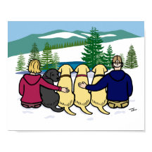 Quatro Labradores e Pais Vista de inverno