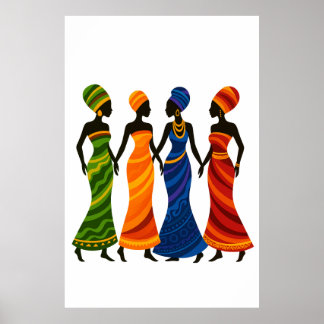 Poster Quatro mulheres africanas