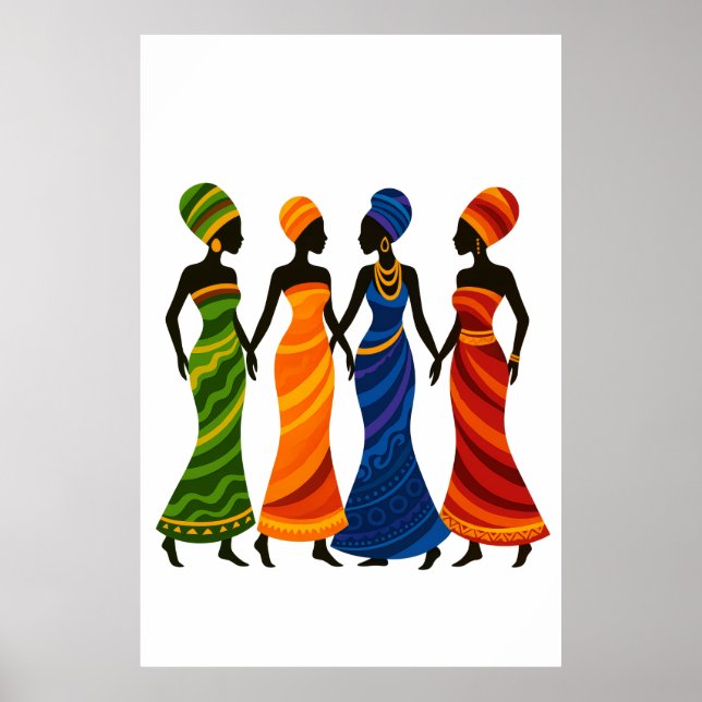 Poster Quatro mulheres africanas (Frente)