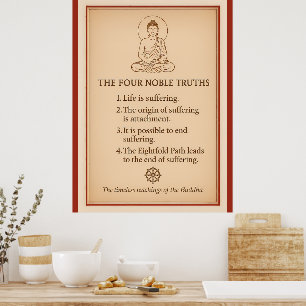 Poster Quatro Nobres Verdades Buda Arte de Parede