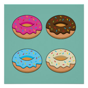 Pôster Quatro padrões Rosquinha associados