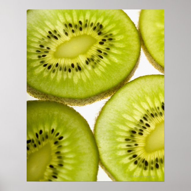 Pôster Quatro pedaços de kiwi em fatias (Frente)