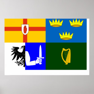 Pôster Quatro províncias, bandeira da Irlanda